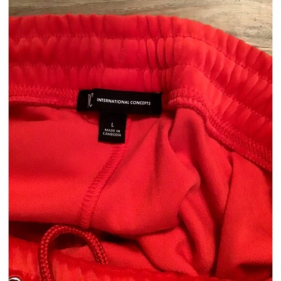 NWT- I.N.C. MENS TAPPERED LEG ELASTIC WAIST POCKETS RED SWEATPANTS SIZE LARGE - Picture 4 of 7